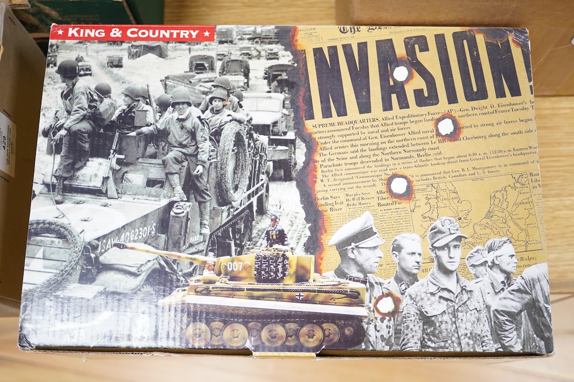 A boxed King & Country First WWII Churchill Tank and two crew (DD51), from the Fighting Vehicles series